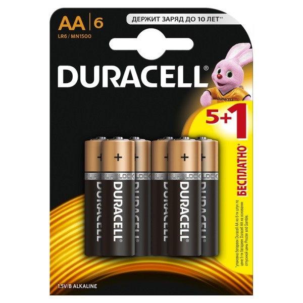Батарейка DURACELL LR6 BP5+1 