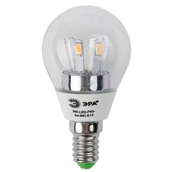 Лампа ЭРА LED-360 P45 5Вт 840 Е14 светодиодная