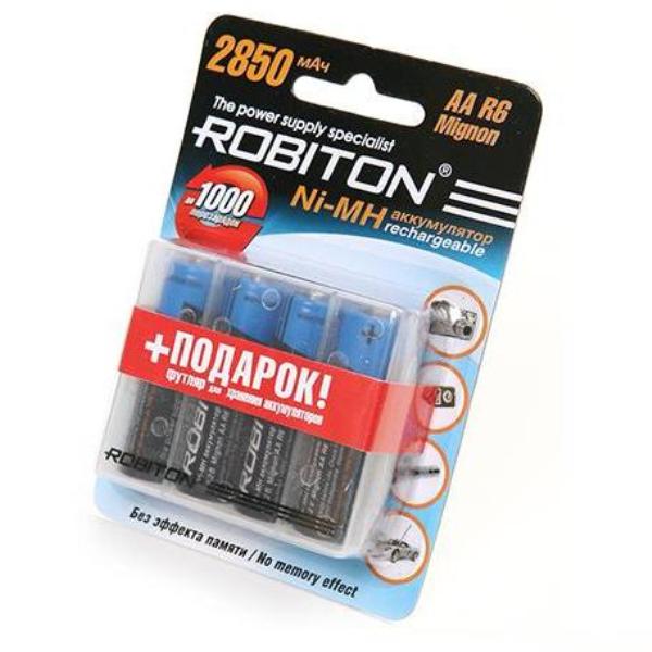 Аккумулятор ROBITON 2850MHAA-4/box 2850мАч 1.2В BL4 (пластиковый футляр)
