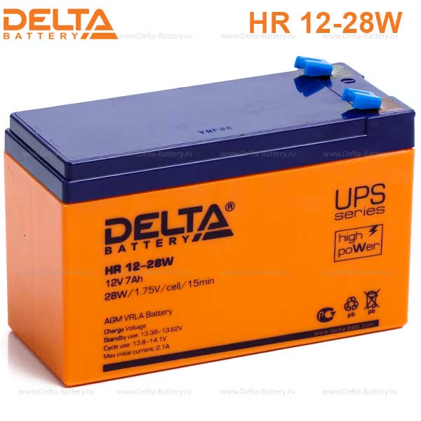 Аккумуляторная батарея DELTA HR 12-28W 12В 7Ач (151*65*100)