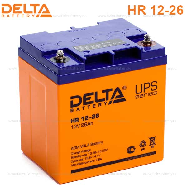 Аккумуляторная батарея DELTA HR 12-26 12В 26Ач 