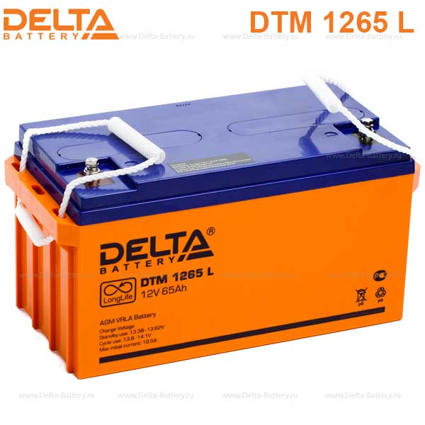 Аккумуляторная батарея DELTA DTM 1265 L 12В 65Ач