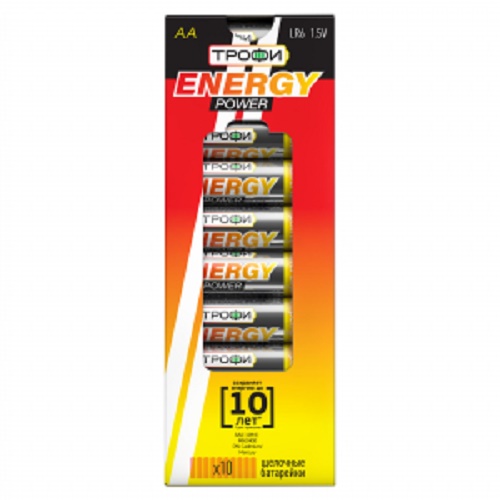 Батарейка ТРОФИ LR6 10 BOX ENERGY POWER ALKALINE (Б02907) (10/300)