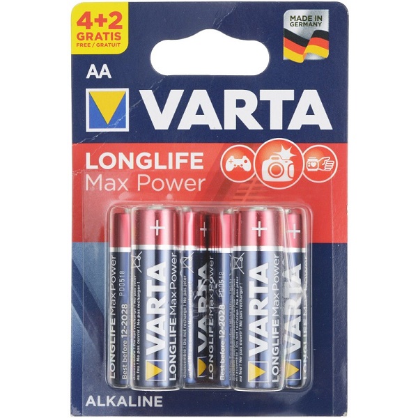 Батарейка VARTA MAX Power LR6 BP4+2 (675791)