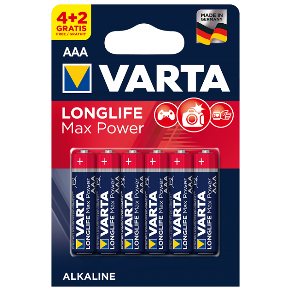 Батарейка VARTA MAX Power LR03 BP4+2 (675838)