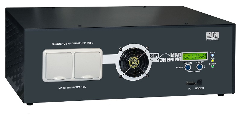 Инвертор МАП SIN Энергия Pro 24В max 3кВт (24=>220) 50Гц
