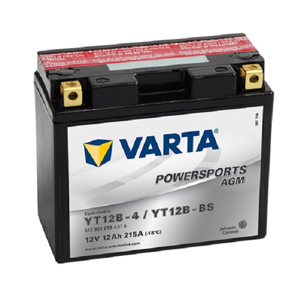 Мото аккумулятор VARTA POWERSPORTS AGM 12Ач пуск.ток 215А п.п. YT12B-BS (127483) 