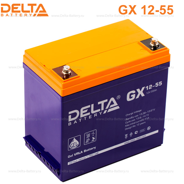 Аккумуляторная батарея DELTA GX 12-55 12В 55Ач 10лет