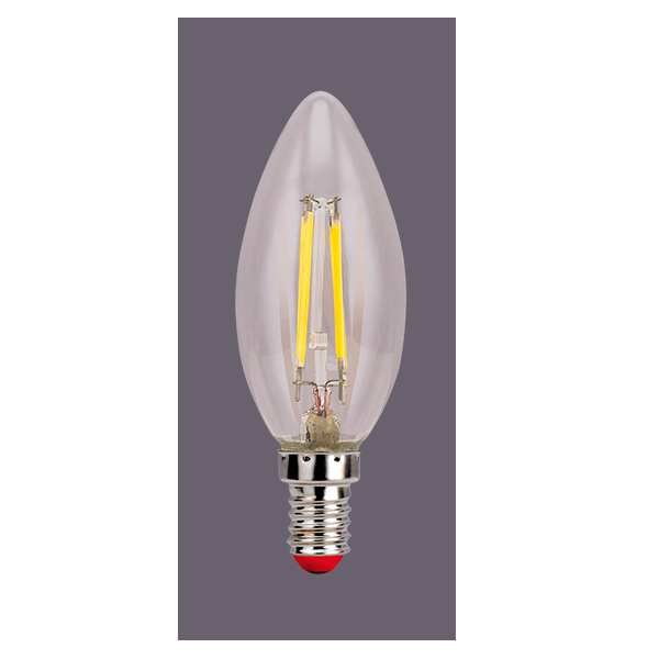 Лампа PULSAR ALM-CC-5E14-2700-G 5Вт E14 2700K 450лм CL светодиодная,свеча,декор,ИДЕАЛ 