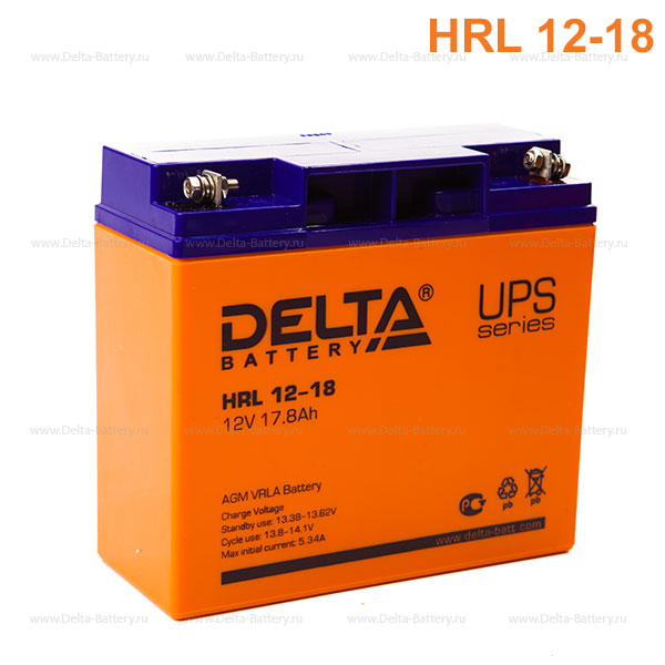Аккумуляторная батарея DELTA HRL 12-18 X 12В 18Ач 10лет