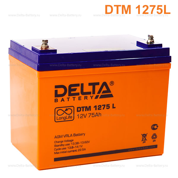 Аккумуляторная батарея DELTA DTM 1275 L 12В 75Ач 
