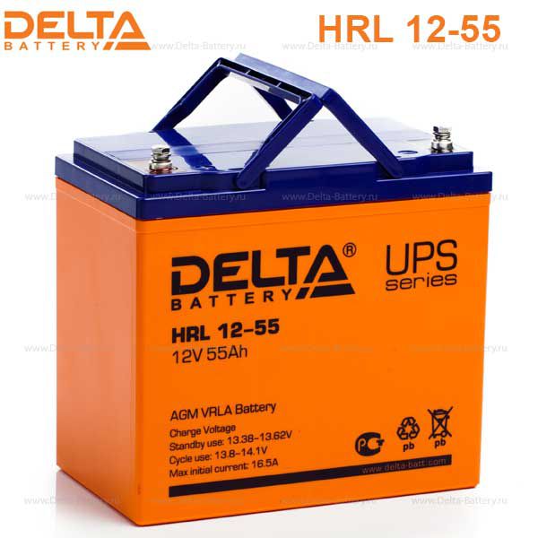 Аккумуляторная батарея DELTA HRL 12-55 X 12В 55Ач (10-12 лет)