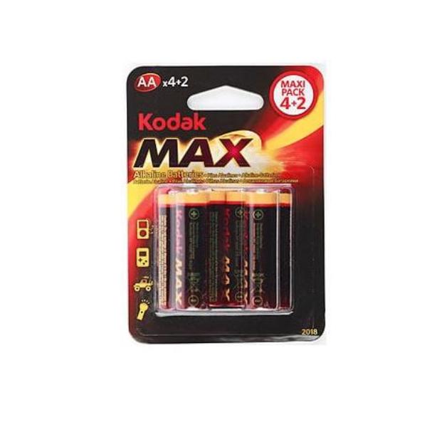Батарейка KODAK Max Alkaline LR6 BP4+2 (Б5133)