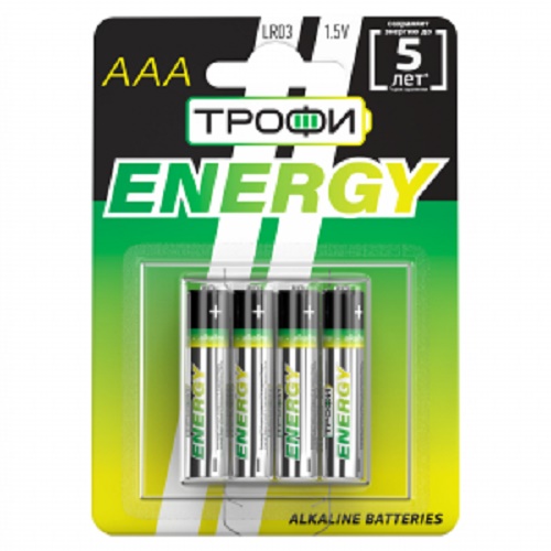 Батарейка ТРОФИ LR03 4BL ENERGY ALKALINE (Б17044) (4/12/144)