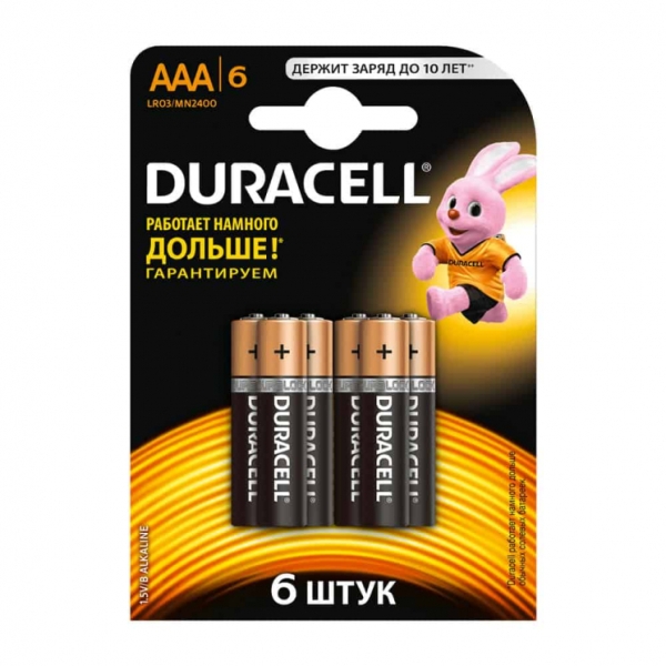 Батарейка DURACELL LR03 BP6 (Б14858)