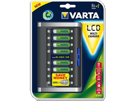 Зарядное ус-во VARTA LCD Multi Charger для 2/4/6/8 акк-ров AAA/AA с USB выходом