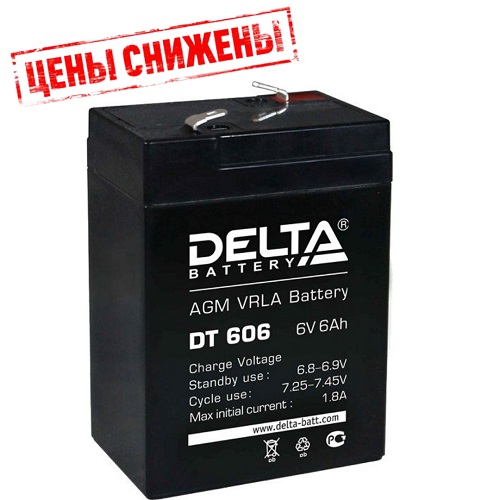 Аккумуляторная батарея DELTA DT 606 6В 6Ач АКЦИЯ