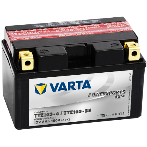 Мото аккумулятор VARTA POWERSPORTS AGM  8Ah пуск.ток 150A TTZ10S-BS (127407)
