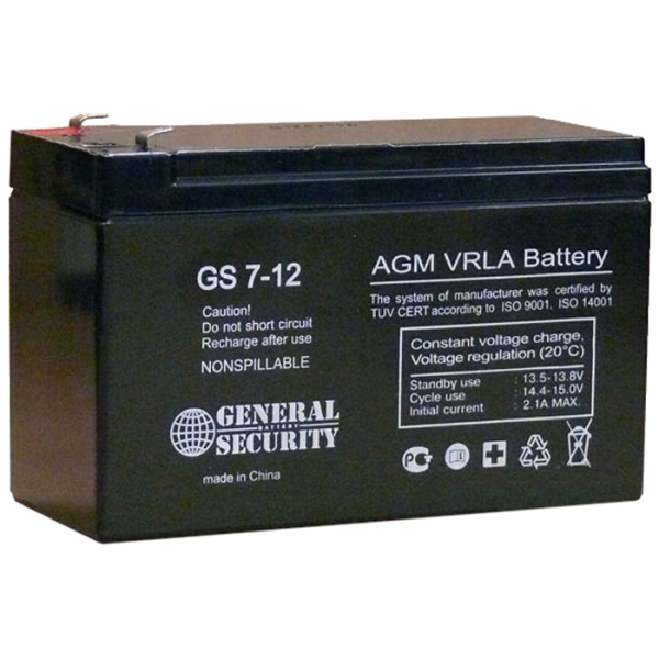 Аккумуляторная батарея  General Security GS 12-7.2 12В 7.2Ач 