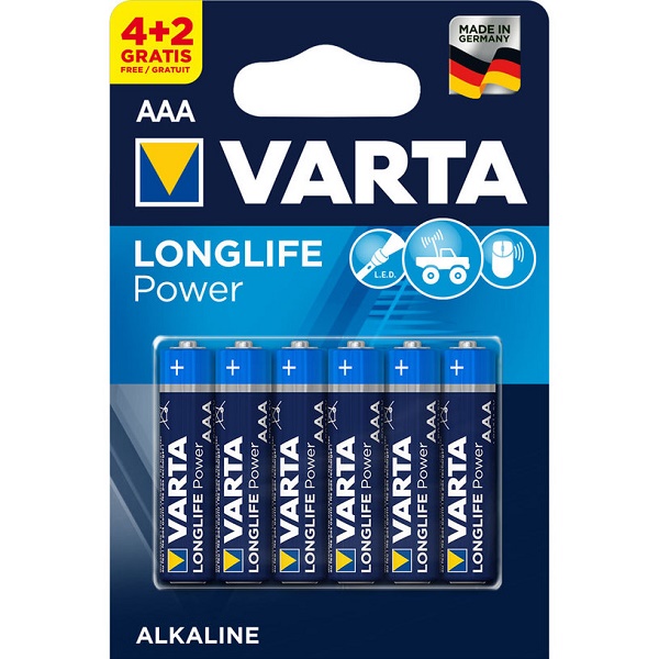 Батарейка VARTA LONGLIFE POWER LR03 BP4+2 (605231)