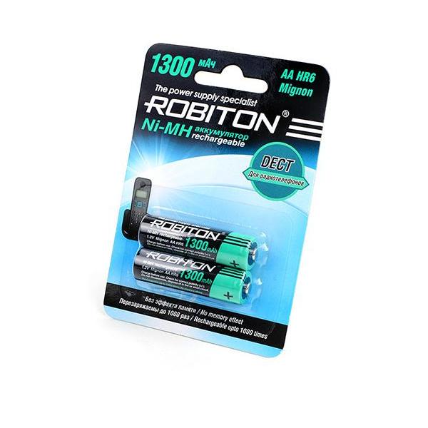 Аккумулятор ROBITON 1300MHAA-2 1300мАч 1.2В DECT BL2
