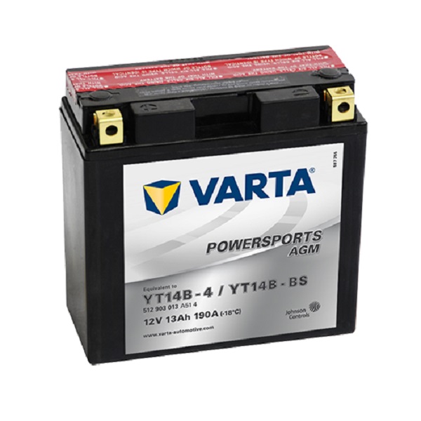 Мото аккумулятор VARTA 12В 13Ач POWERSPORTS AGM 512 903 013 Specs  ( YT14B-BS)