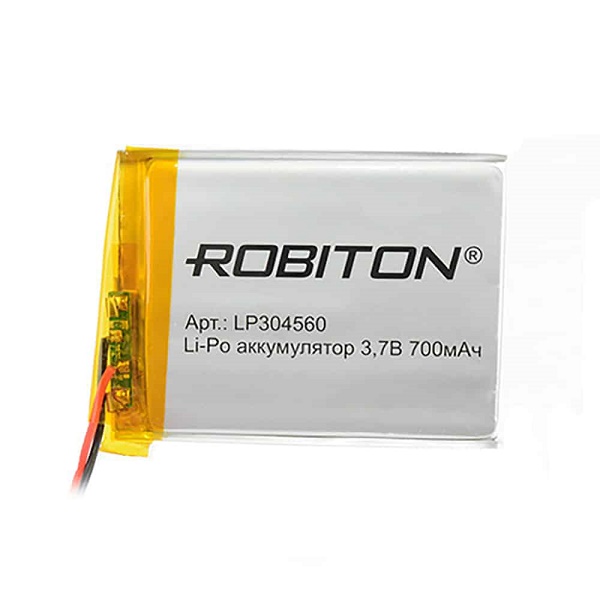 Элемент литий-полимерный ROBITON LP304560 3.7В 700мАч PK1 (14070)