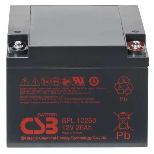 Аккумуляторная батарея CSB GPL 12260 12В 26Ач 10 лет