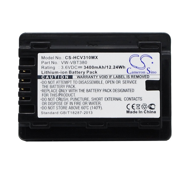 Аккумулятор Cameron Sino CS-HCV310MX фото/видео Camera Battery For Li-Ion 3.6V 3400mAh 12.24Wh (аналог PANASONIC VW-VBT380)