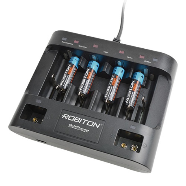 Зарядное ус-во ROBITON MultiCharger D, C, AA, AAA, 9Vкрона USB Таймер