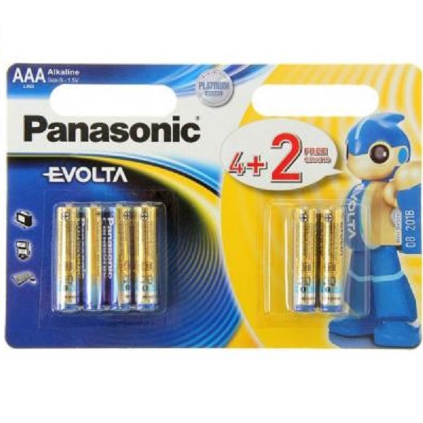 Батарейка PANASONIC EVOLTA LR03EGE/6BP 4+2F LR03  4+2шт BL6