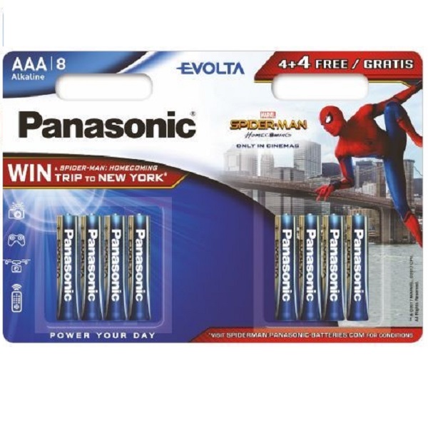 Батарейка PANASONIC EVOLTA LR03 4+4шт Spider-Man BL8