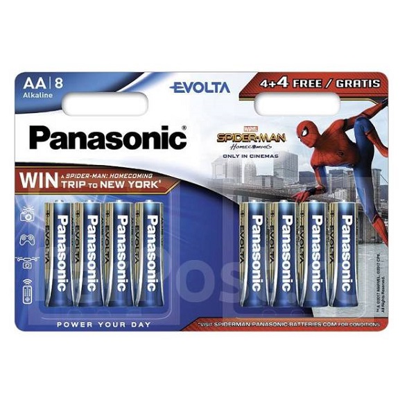 Батарейка PANASONIC EVOLTA LR6 4+4шт Spider-Man BL8