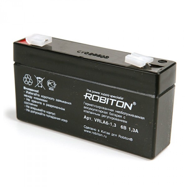 Аккумулятор ROBITON VRLA 6- 1.3  6В 1.3Ач