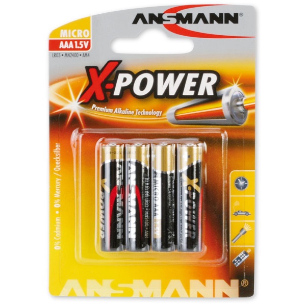 Батарейка ANSMANN X-POWER 5015653 LR03 BL4