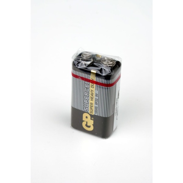 Батарейка GP SuperСell 6F22 1604S-B (1604S-2S1) 9V SH1 в плёнке (1/10/500)