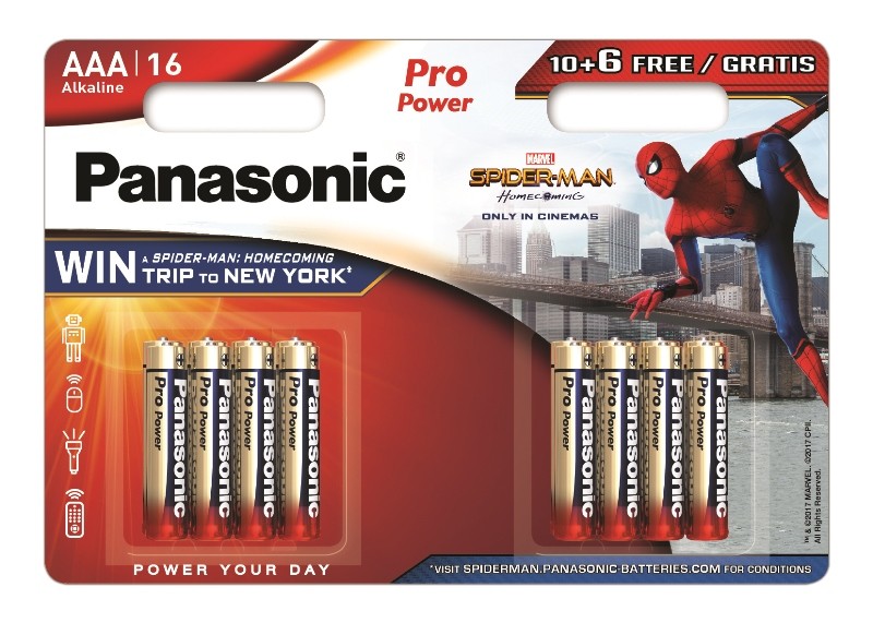 Батарейка PANASONIC PRO Power LR03 10+6шт Spider-Man BL16