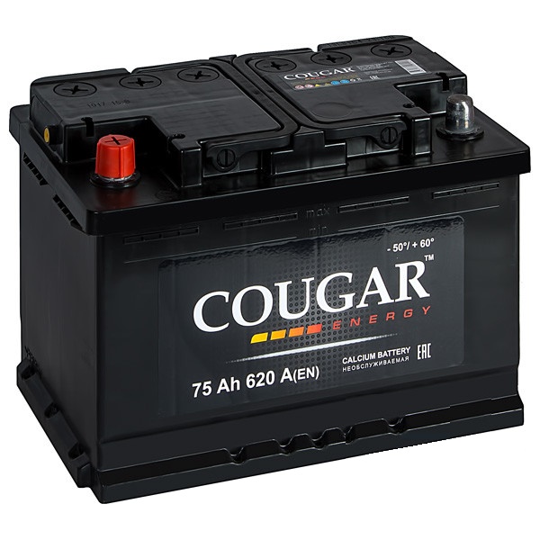 Авто аккумулятор COUGAR Energy 75 п.п. 