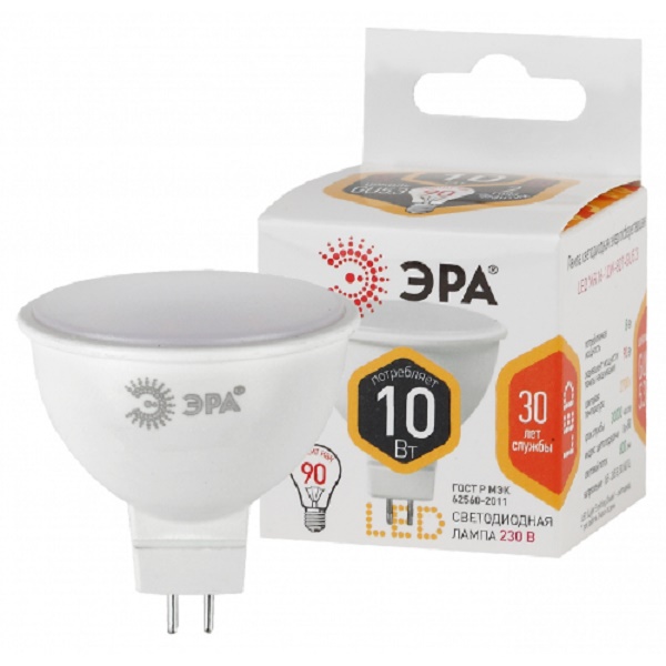 Лампа ЭРА LED smd MR16 10Вт 827 GU5.3 220B светодиодная (32995)