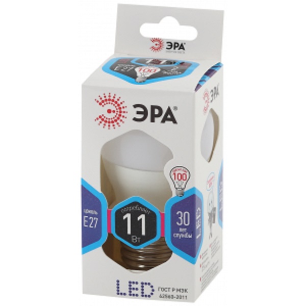 Лампа ЭРА LED smd P45 11Вт 840 E27 светодиодная (32989)
