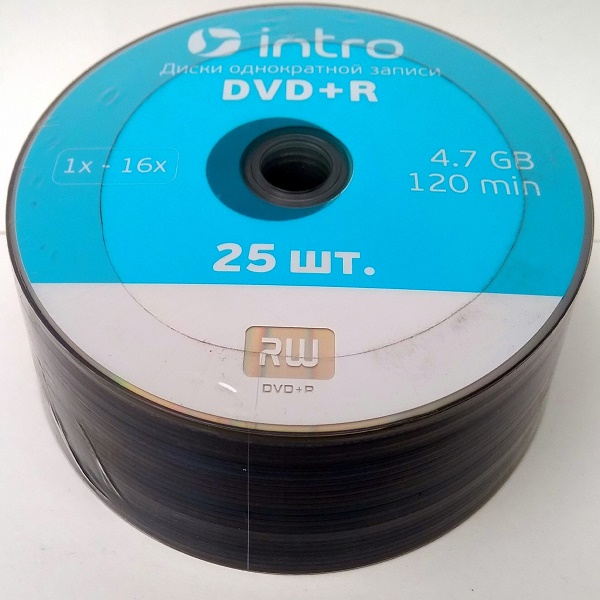 Диск DVD+R INTRO 16 x 4.7Gb Shrink 25 (16862)