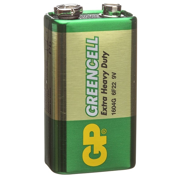 Батарейка GP GreenCell 6F22 1604G-B 9В Крона SR1 в плёнке (1/10/500)