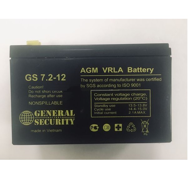 Аккумуляторная батарея  General Security GSL 12-7.2 12В 7.2Ач