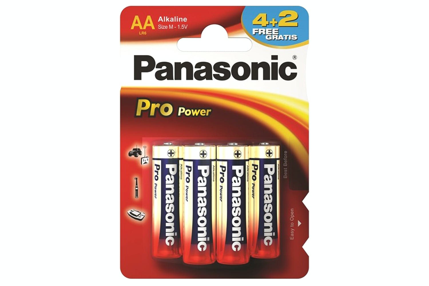Батарейка PANASONIC Pro Power LR6 BP6 (4+2) (6/72)