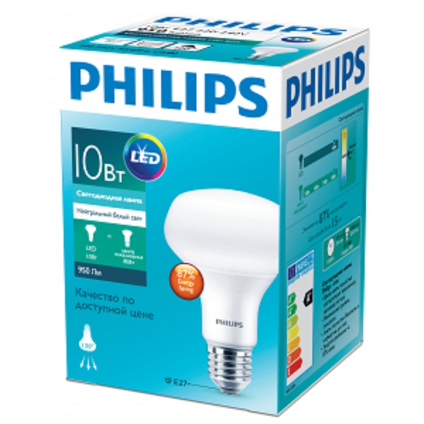 Лампа PHILIPS LED ESS R80 10Вт 4К E27 230В светодиодная (42380)