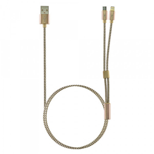 Кабель USB Robiton P10 Multicord USB A - MicroUSB/8pin, 1м золото PH1