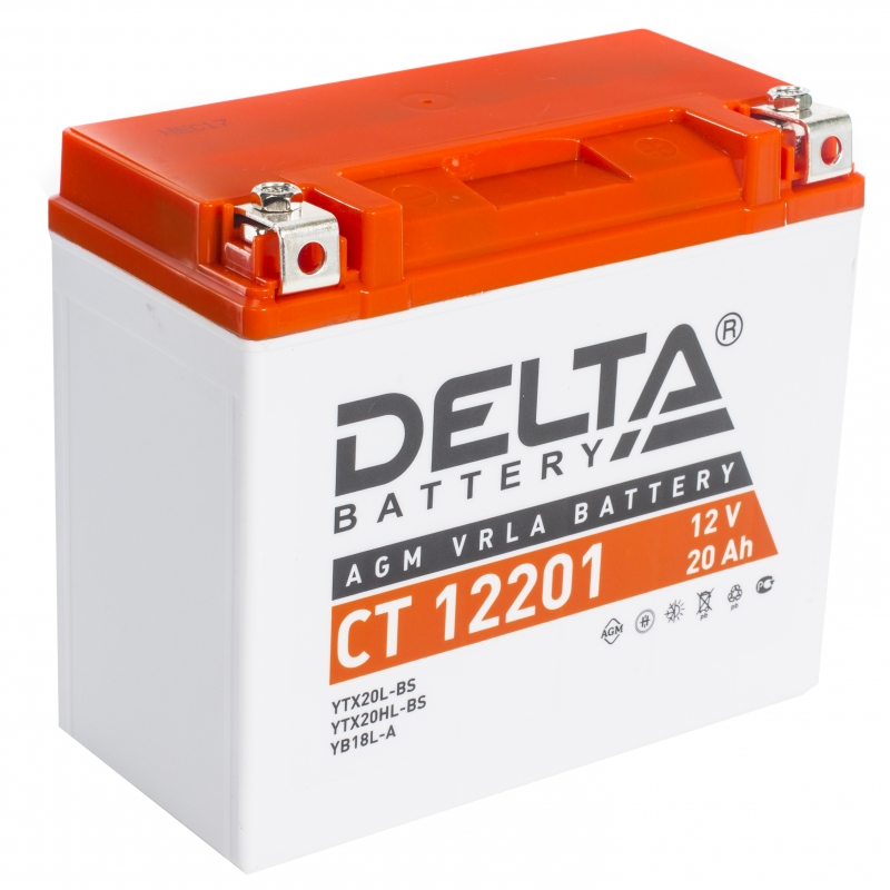 Мото аккумулятор DELTA CT 12201 12В 20Ач