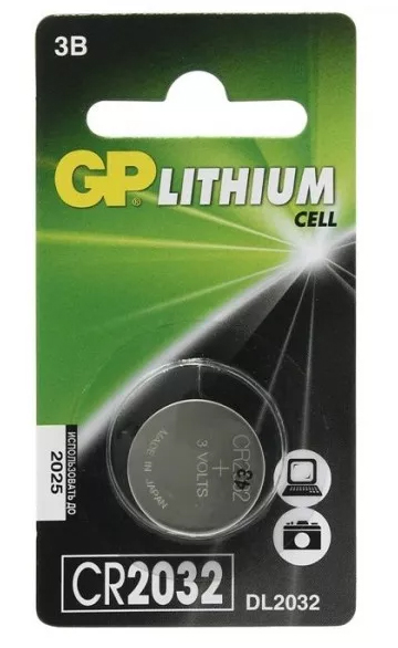 Батарейка GP Lithium CR2032 CR2032-2CRU1 3В BL1 (1/100/900)