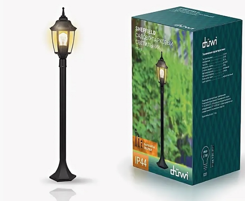 Светильник DUWI Sheffield Столб 3 в 1 465-765-1075мм 230V 60Вт IP44 черный