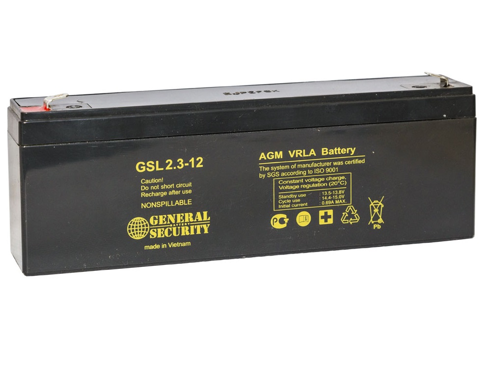 Аккумулятор GSL  2,3-12  General Security 12В 2.3Ач